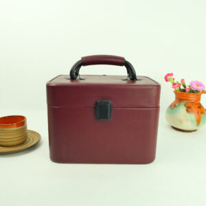 Vintage beauty case bordeaux rood skai